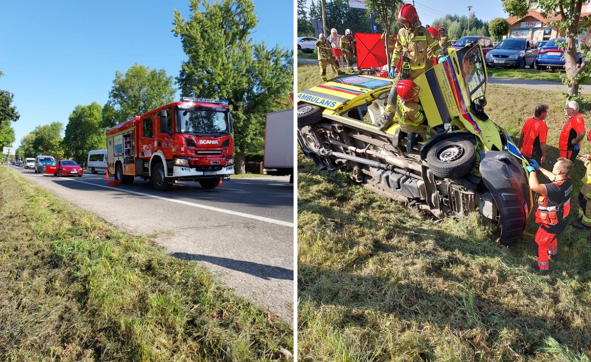 Strażacy z OSP Garwolin opublikowali zdjęcia z wypadku karetki na S17