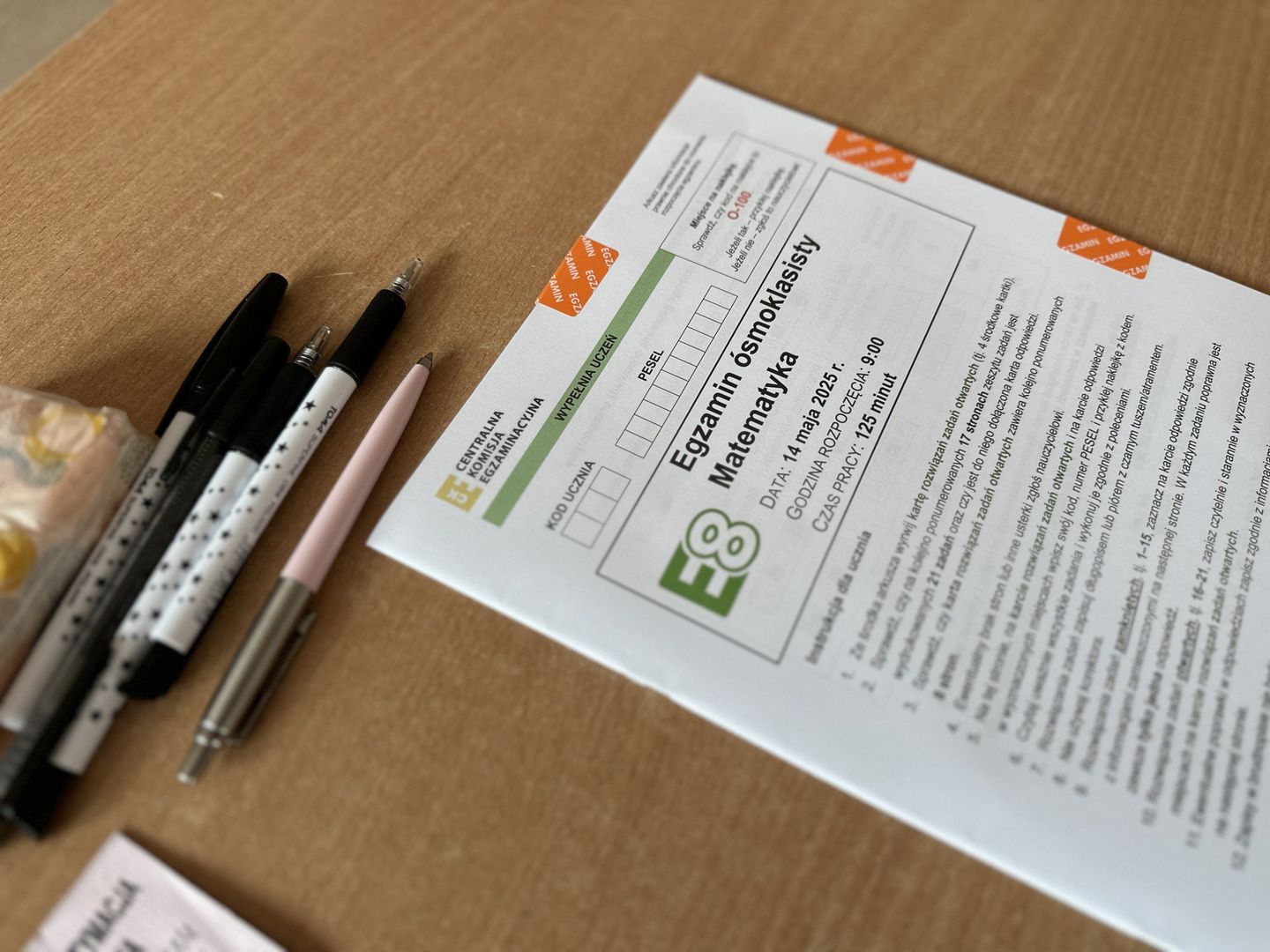 Egzamin ósmoklasisty w Tomaszowie 2025