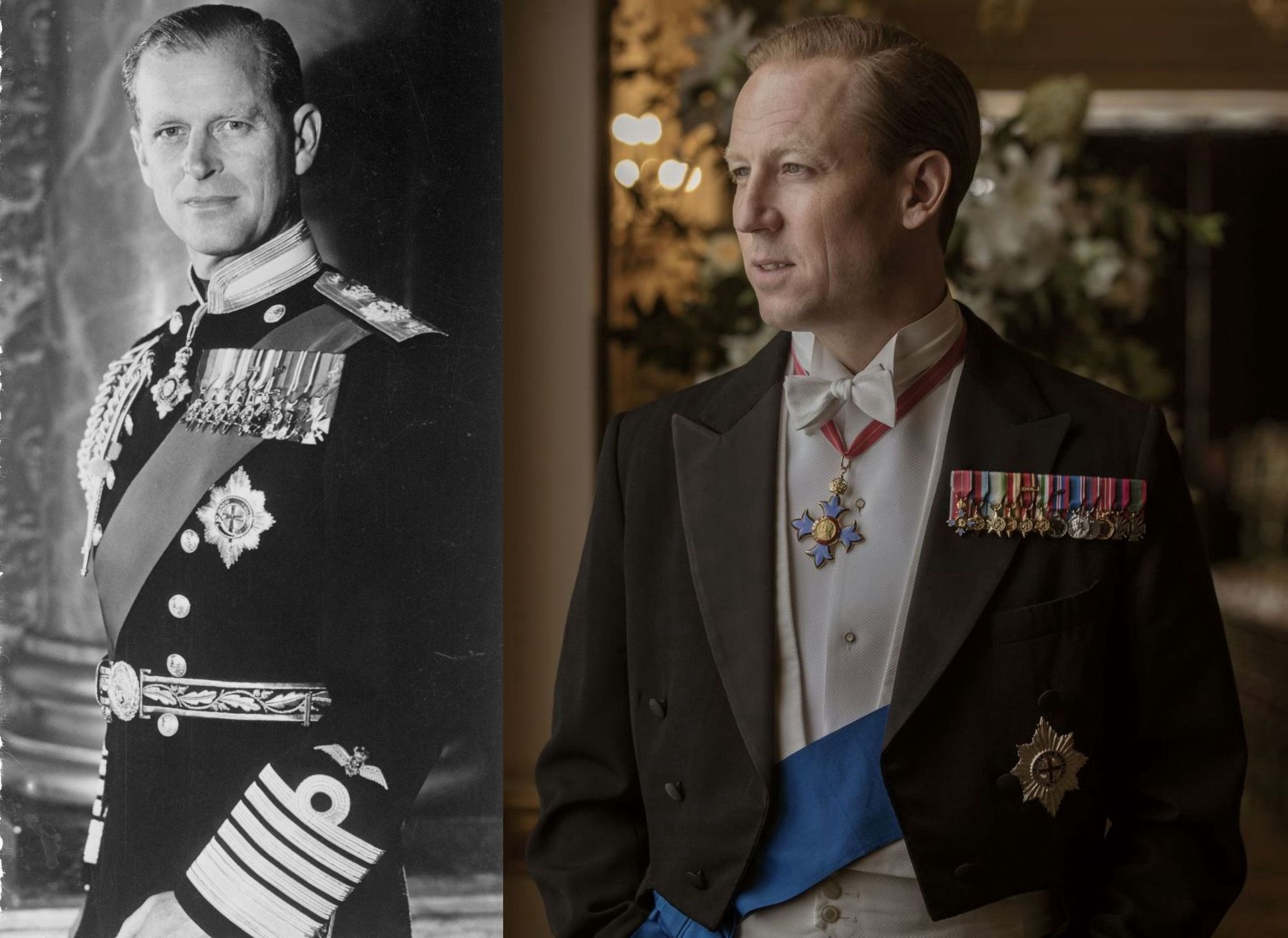 Tobias Menzies jako dojrzały książę Filip