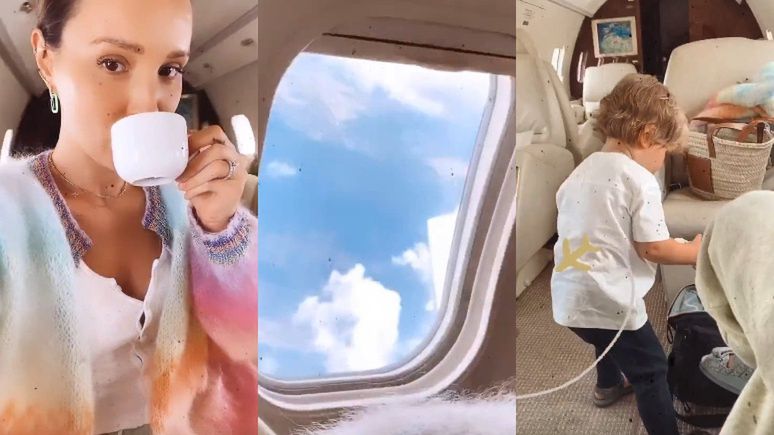 Marina na pokładzie prywatnego samolotu