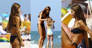 Weronika Rosati smaży się z rodziną na plaży w Juracie. 41-latka odsłoniła opalone ciało