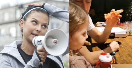 Szok u Lewandowskich: Robert z Klarą jedzą pizzę. "Chcesz ostatni kawałek"?