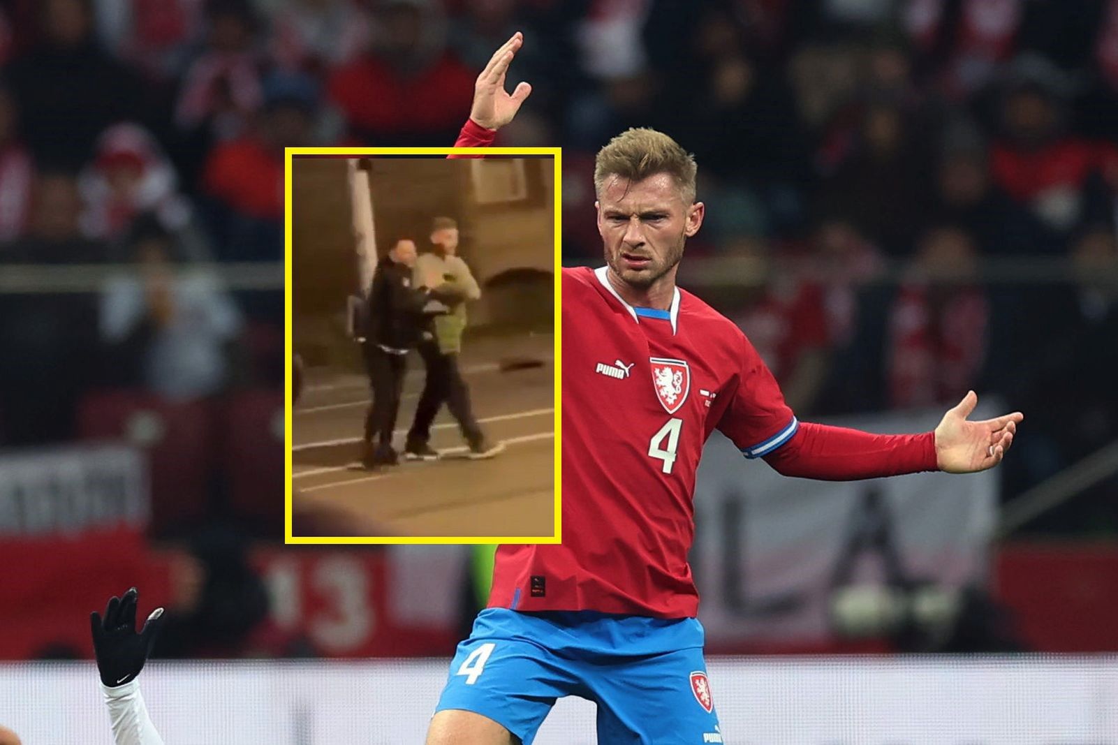 Obraz nędzy i rozpaczy. Pijany czeski piłkarz prawie wpadł pod samochód