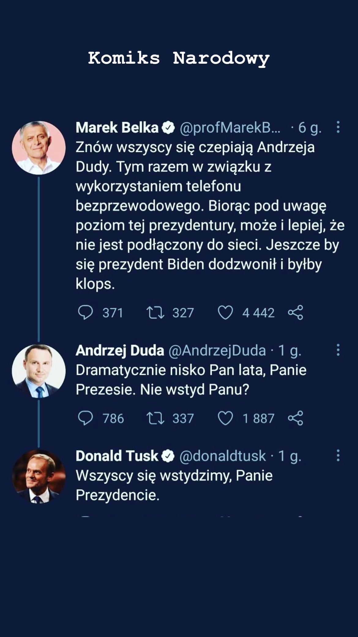 Michał Szpak podsumował dyskusję Tuska, Belki i Dudy