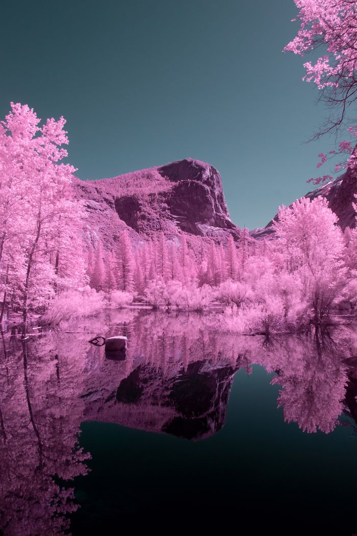 Park narodowy Yosemite wygląda w podczerwieni jak cukierkowa kraina bajek 10