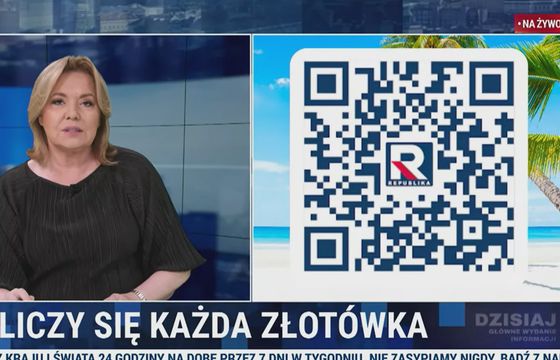 Ogromny kod QR, podziękowania za konkretne wpłaty. Tak Republika prosi o pieniądze
