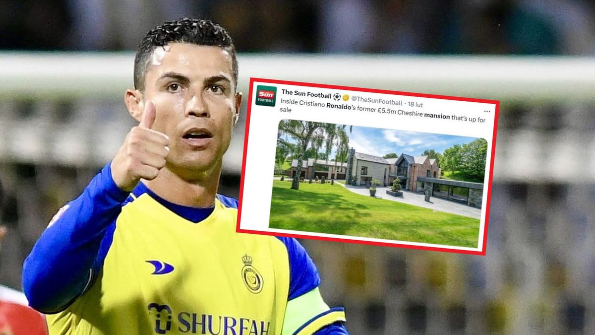 Zdjęcie okładkowe artykułu: Getty Images / Stringer/Anadolu Agency / Twitter/The Sun / Na zdjęciu: Cristiano Ronaldo, na małym zdjęciu: willa w Wielkiej Brytanii, którą piłkarz wystawił na sprzedaż