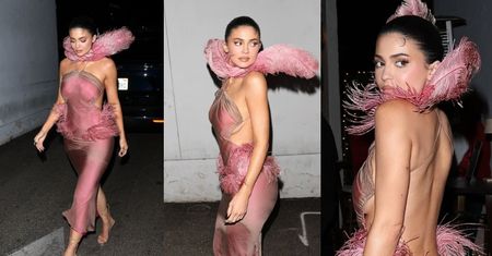 Półnaga Kylie Jenner mknie na świąteczne spotkanie z pracownikami. Stosowny ubiór do okazji? (ZDJĘCIA)