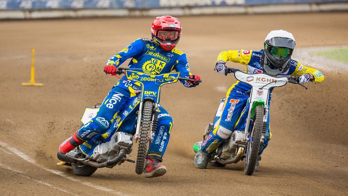 Max Fricke (kask czerwony) i Jakub Stojanowski (kask biały)