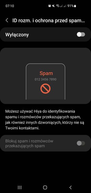 Blokowanie niechcianych połączeń w smartfonie Samsunga (Android 12)