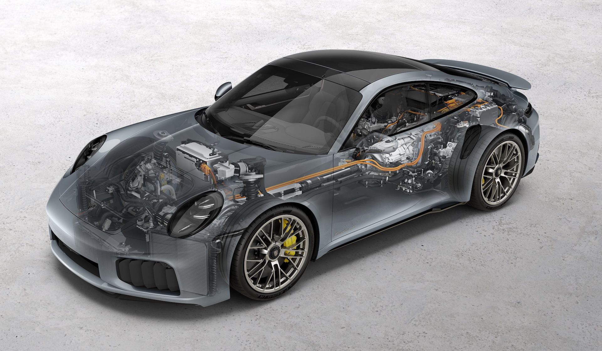 Rzut techniczny Porsche 911 Turbo S (992.2) 