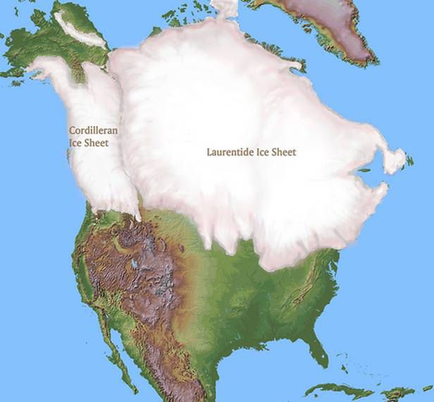 Zasięg lodowca Laurentide (Fot. Awendapark.ca)
