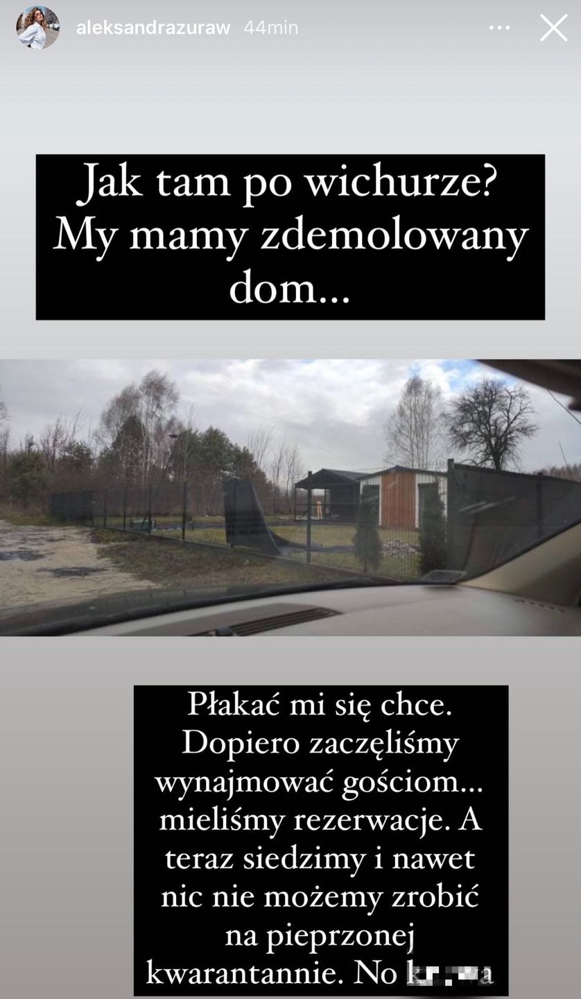 Ola Żuraw pokazuje zdjęcia swojego domu ZDEMOLOWANEGO po wichurze