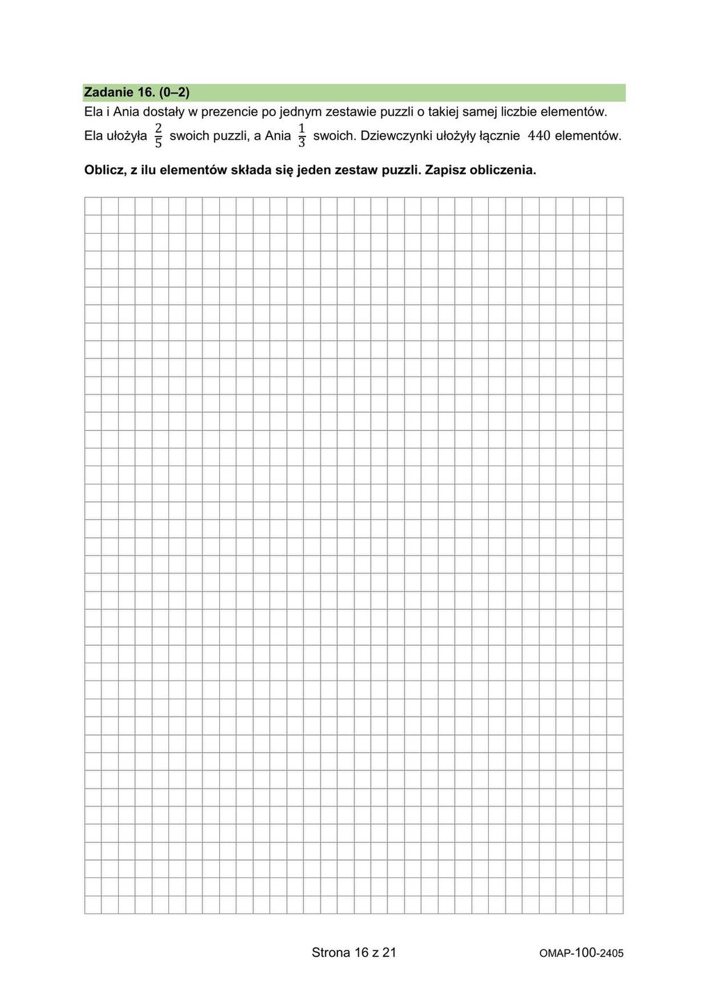 Egzamin ósmoklasisty z matematyki