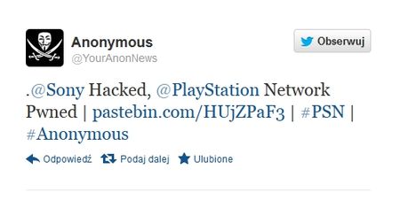Anonimowy haker twierdził, że włamał się do PlayStation Network [Aktualizacja - to był głupi żart]