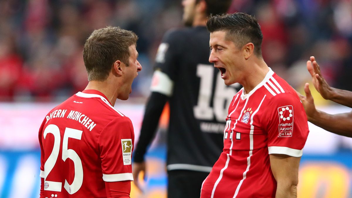 Lewandowski i Mueller po strzelonej bramce 