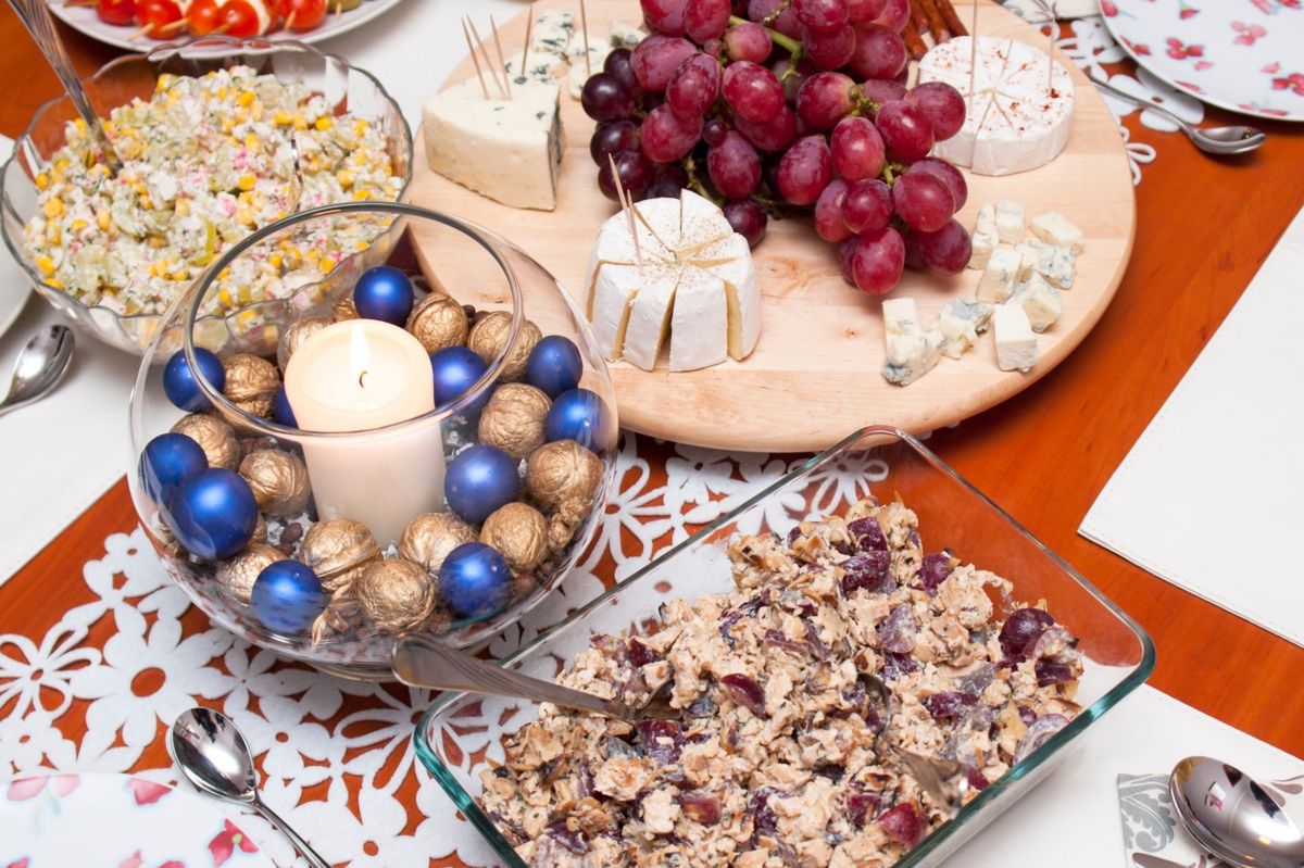 The holiday table is set