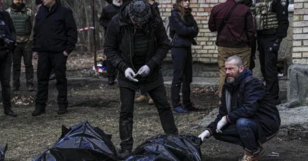 Pomagał mordować ludzi w Buczy. Jest w partii Putina