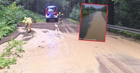 Taki widok po ulewie. Pokazali dwukolorową rzekę