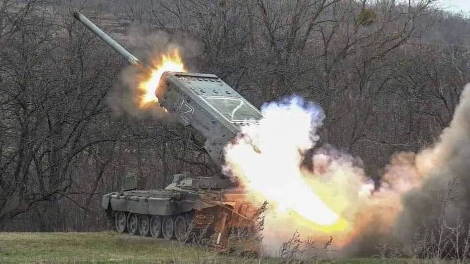 System TOS-1A podczas pracy