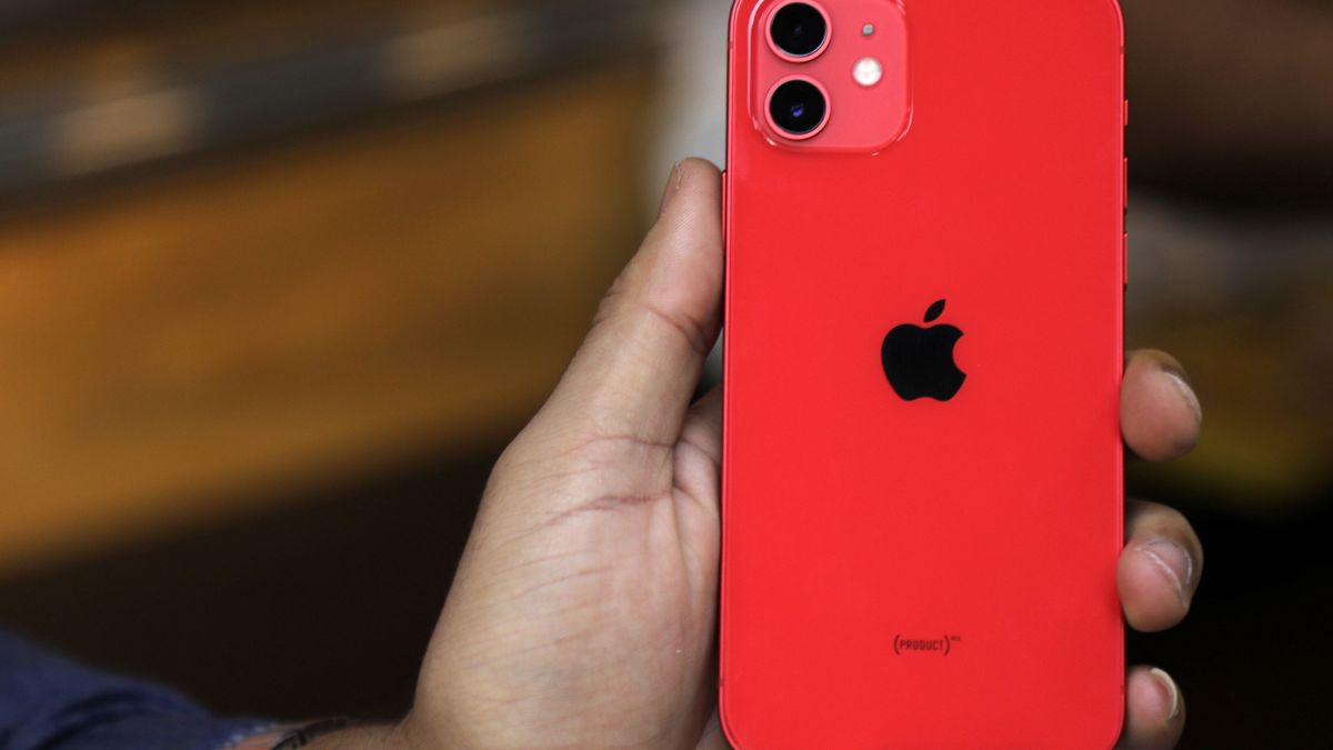 A Palestinian man holds Apple's new iPhone 12 at a mobile phone store in Gaza City on November 14, 2020. Apple's new iPhone 12 is selling well in the Gaza Strip despite inflated prices. (Photo by Majdi Fathi/NurPhoto via Getty Images)