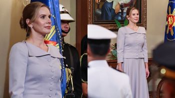 Marta Nawrocka bryluje w szarym zestawie podczas wizyty na Filipinach (FOTO)