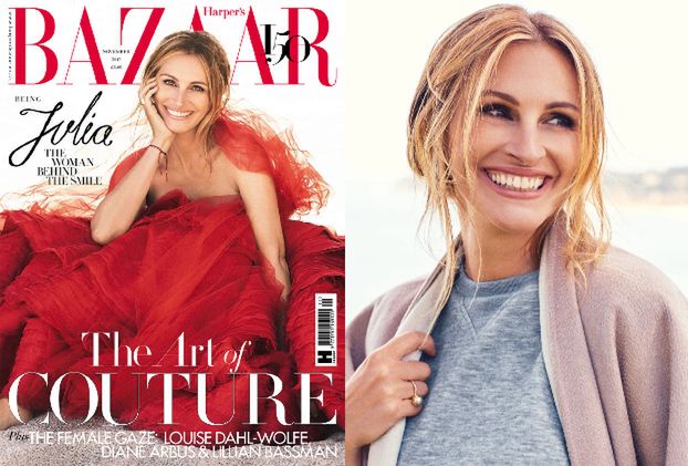 Kobieca Julia Roberts na okładce "Harper's Bazaar"