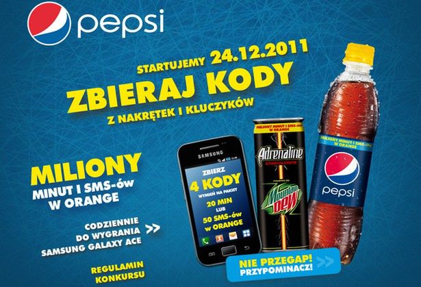 Konkurs Pepsi z nagrodami od Orange oraz Samsung Polska