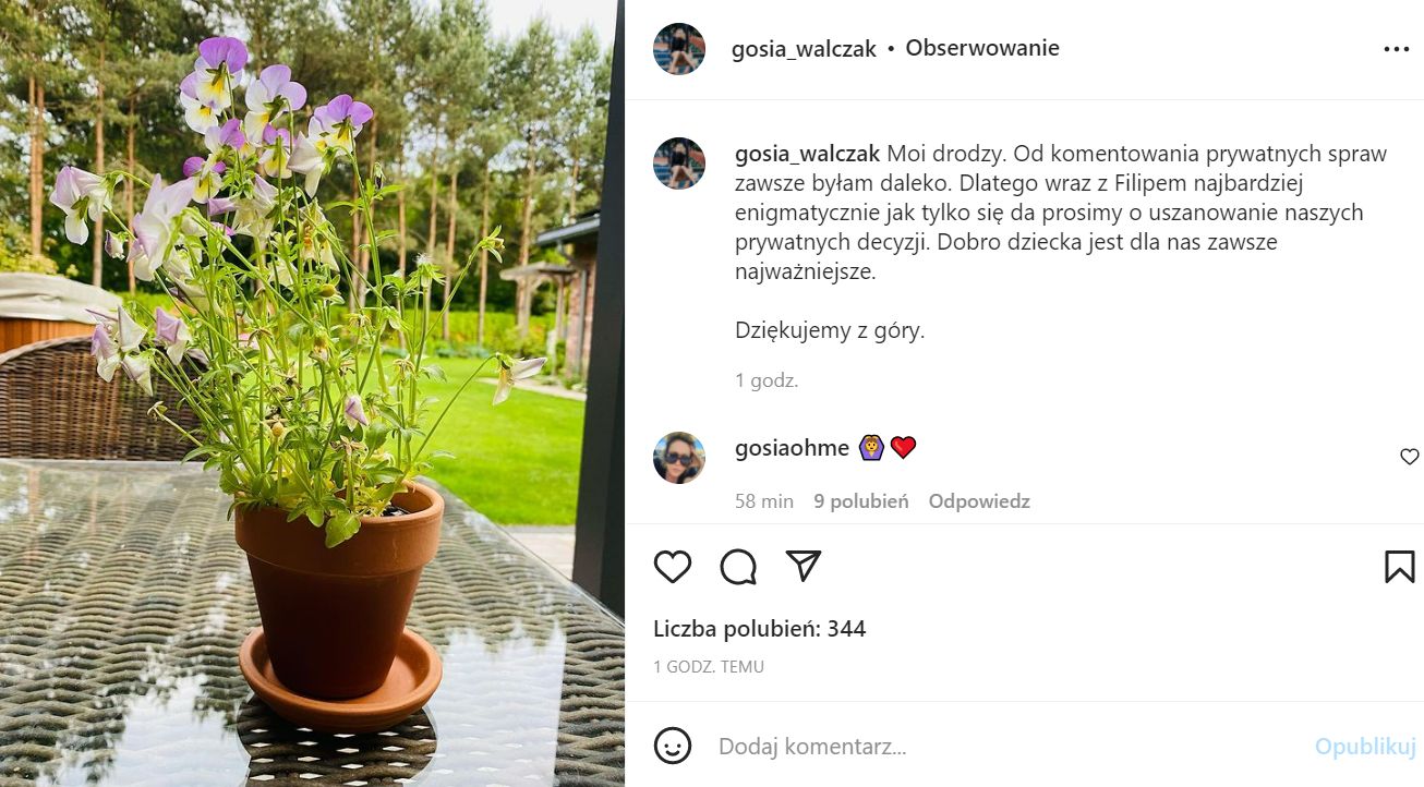 Oświadczenie matki dziecka Filipa Chajzera 