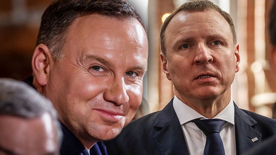 Andrzej Duda, prezydent RP oraz Jacek Kurski, członek zarządu TVP