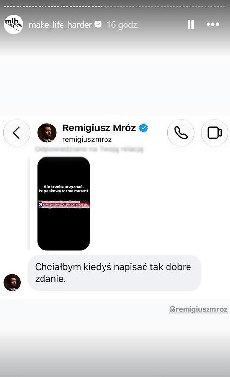 Reakcja Remigiusza Mroza