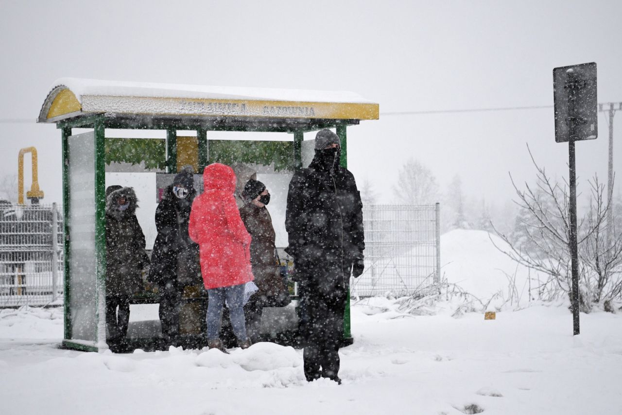 Intensywne opady śniegu w Przemyślu, 25.01.2021