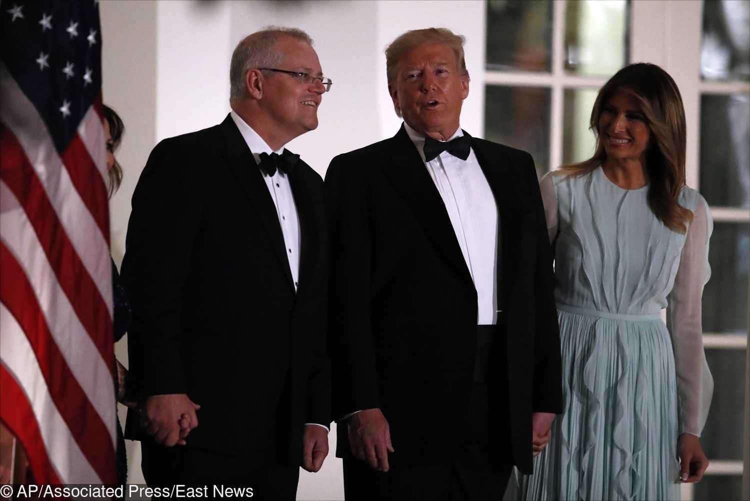 Melania Trump - biała kreacja na kolację w Białym Domu