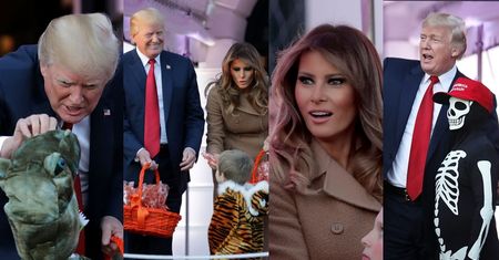Melania i Donald Trump rozdają dzieciom cukierki na Halloween (ZDJĘCIA)