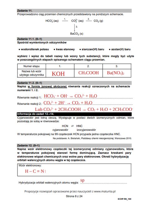 Propozycje rozwiązań opracowane przez nauczycieli z www.maturita.pl