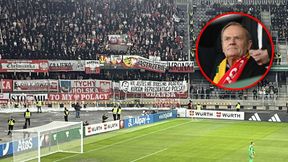 Tak Tusk zareagował na transparent wywieszony przez kibiców