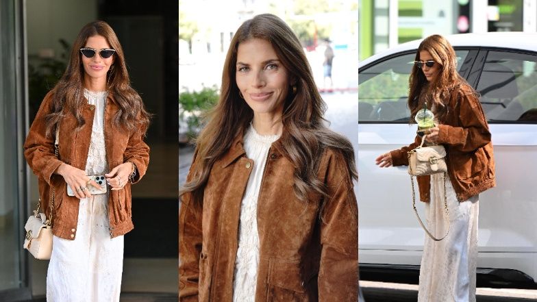 Weronika Rosati wychodzi ze studia DDTVN z kosztowną torebką