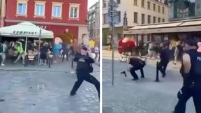 Latało wszystko. Starcie kiboli w samym centrum Wrocławia