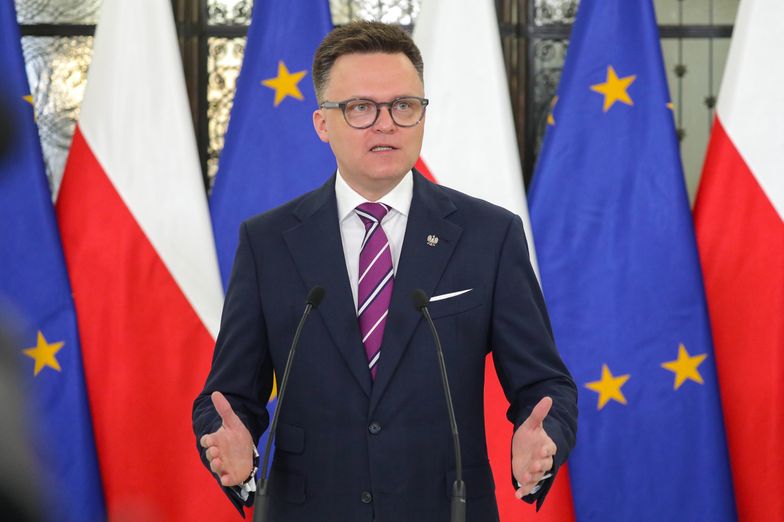 Warszawa, 23.07.2024. Marszałek Sejmu Szymon Hołownia podczas konferencji prasowej przed posiedzeniem Sejmu, 23 bm. (sko) PAP/Tomasz Gzell