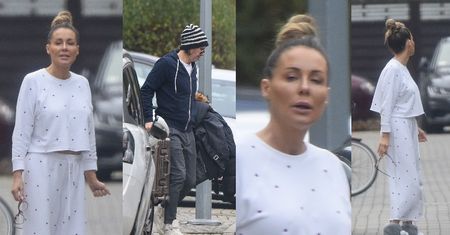 Małgorzata Rozenek w przykrótkiej piżamce w kropki i pluszowych kapciach żegna Radzia przed domem (ZDJĘCIA)