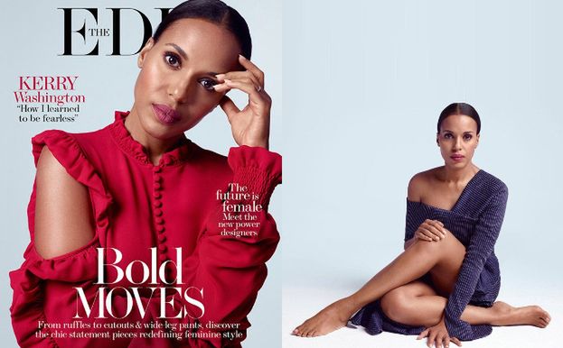 Elegancka Kerry Washington na okładce "The Edit"