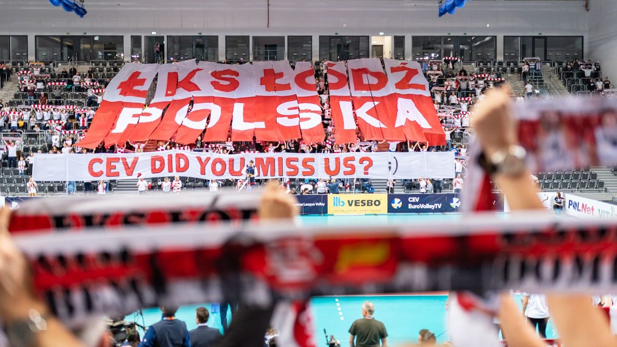 oprawa kibiców ŁKS-u Commercecon Łódź na meczu Ligi Mistrzyń w listopadzie 2019 r