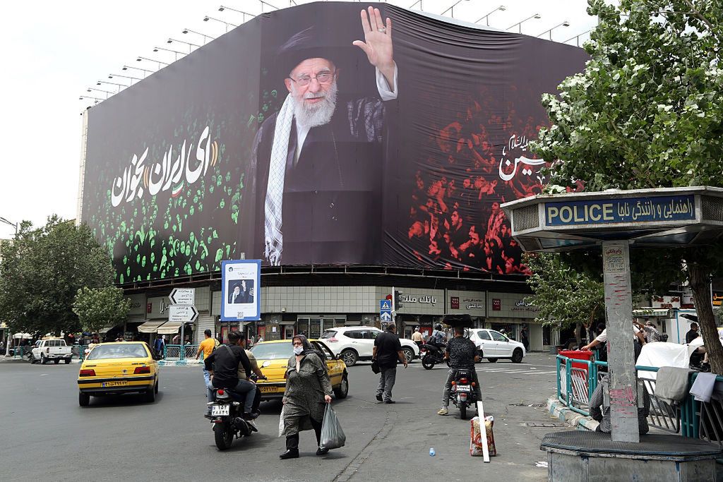 Daily life in Tehran continues on the 15th day of the ceasefire between Iran and Israel
TEHRAN, IRAN - JULY 9: A giant banner featuring a photo of Iran's Supreme Leader Ayatollah Ali Khamenei is unveiled as daily life continues on the 15th day of the ceasefire between Iran and Israel in Tehran, Iran on July 9, 2025. (Photo by Fatemeh Bahrami/Anadolu via Getty Images)
Anadolu
political, diplomatic, daily life