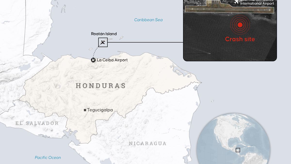 ANKARA, TURKIYE - MARCH 18: An infographic titled "Plane carrying 17 people crashes into the sea in Honduras" created in Ankara, Turkiye on March 18, 2025. (Photo by Elif Acar/Anadolu via Getty Images)