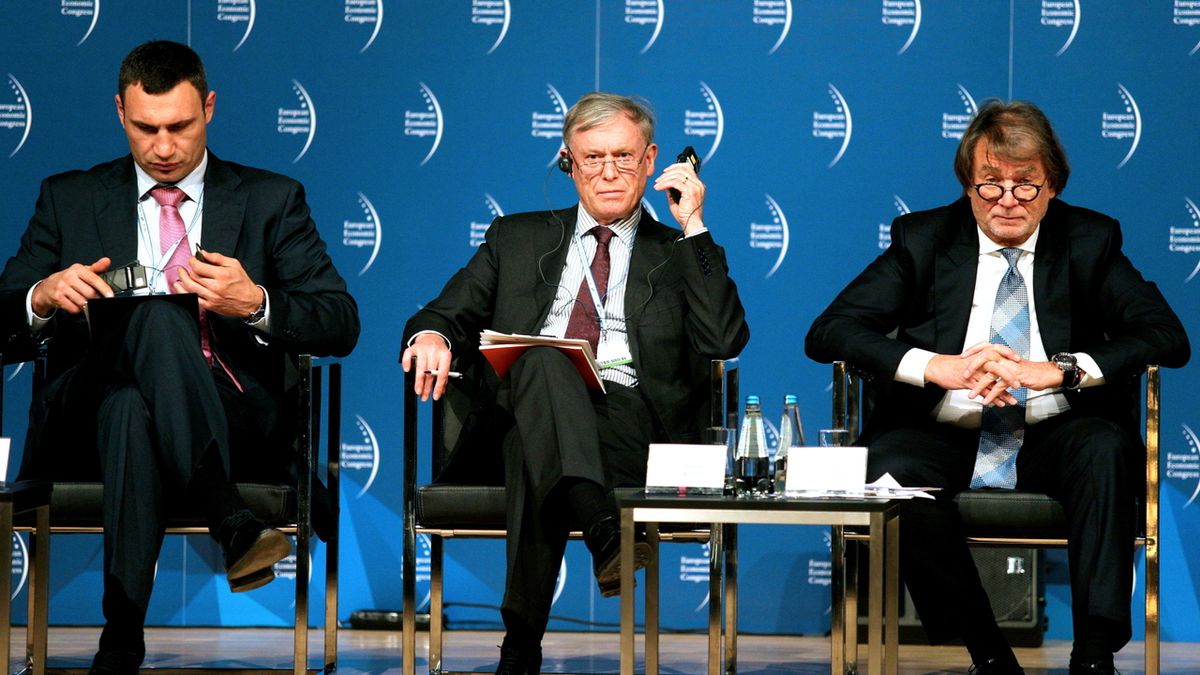 Witalij Kliczko, Horst Koehler i Jan Kulczyk.