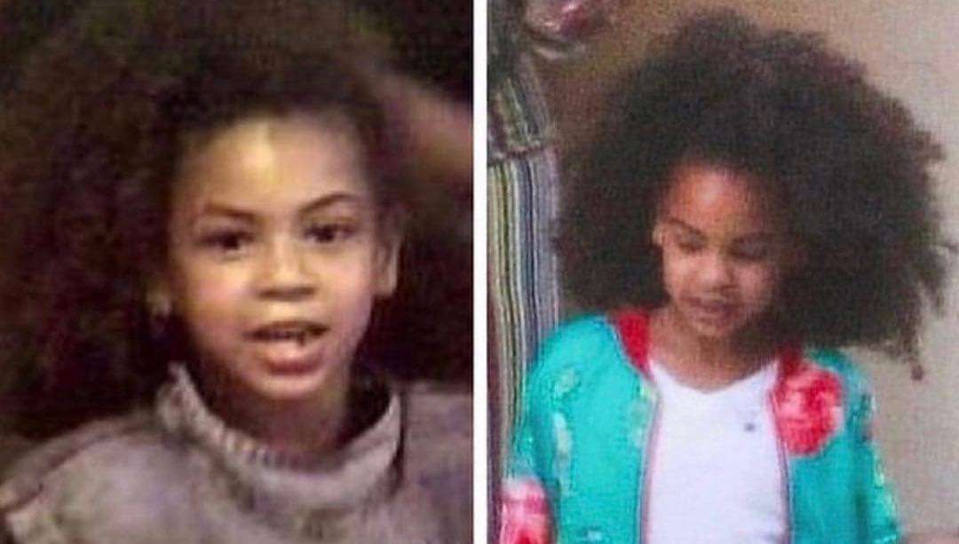 7-letnia Blue Ivy oraz 7-letnia Beyonce