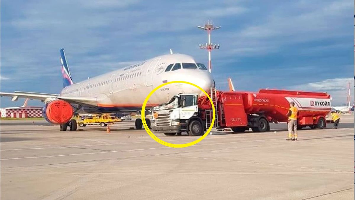 Cysterna była wypełniona paliwem lotniczym.