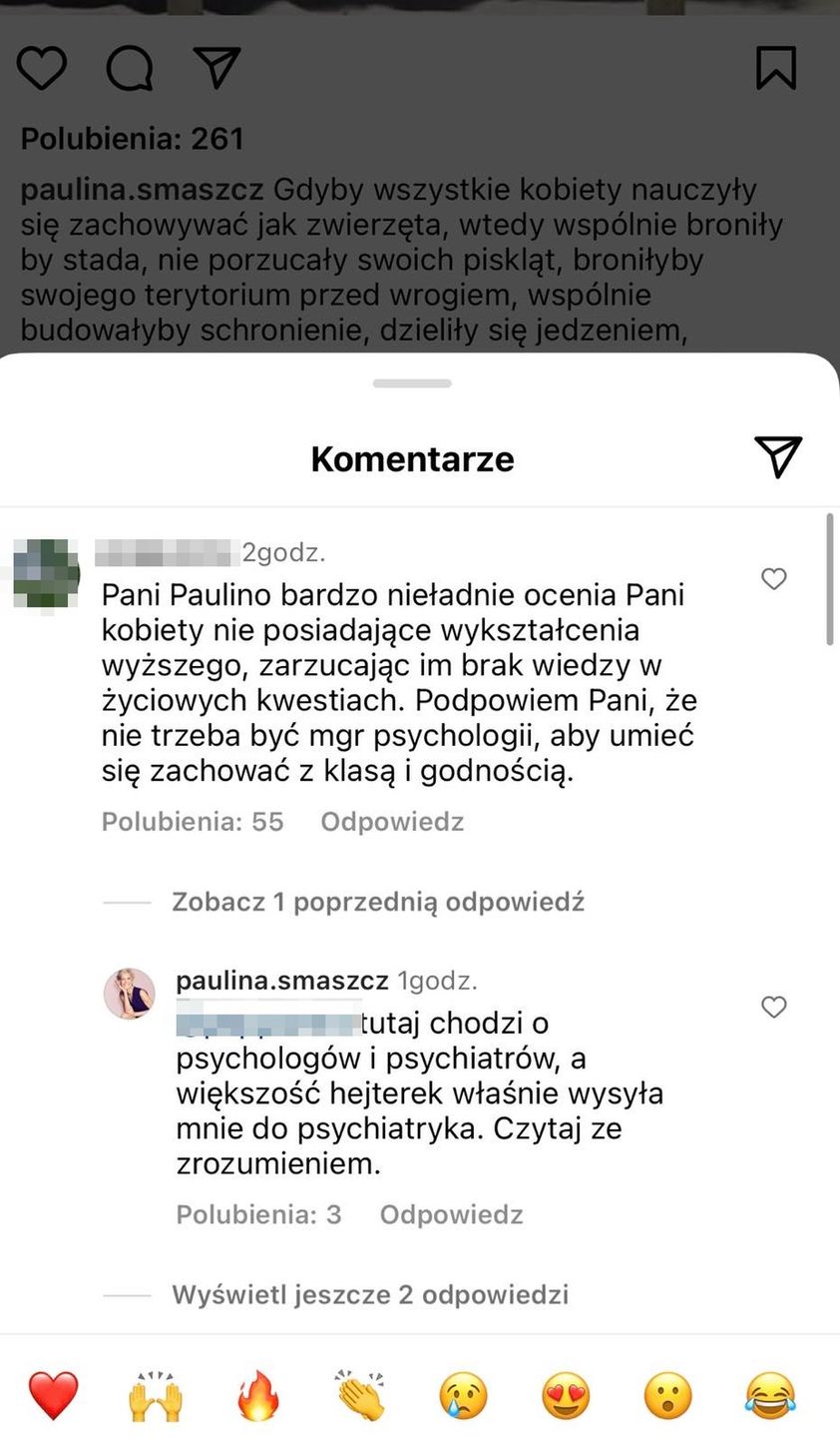 Paulina Smaszcz dyskutuje z internautkami