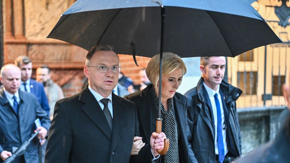 Funeral Of Wanda Poltawska, Polish Holocaust Survivor
KRAKOW, POLAND - OCTOBER 31: The president of Poland, Andrzej Duda and the first lady, Agata Duda exit the state funeral for the late Polish Holocaust survivor, Wanda Poltawska on October 31, 2023 in Krakow, Poland. Wanda Poltawska, a survivor of the Holocaust in the Ravensbruck concentration camp, died a few days before her 102nd birthday. During her incarceration in the concentration camp, medical experiments were carried out on her. Poltawska was a close friend with the late Pope John Paul II during his priesthood, and remained friends with him until his death in 2005. (Photo by Omar Marques/Getty Images)
Omar Marques