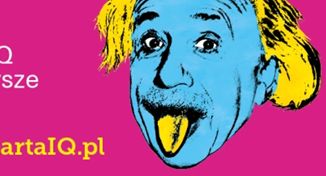 Pop-artowy Einstein reklamuje karty IQ w Deutsche Banku